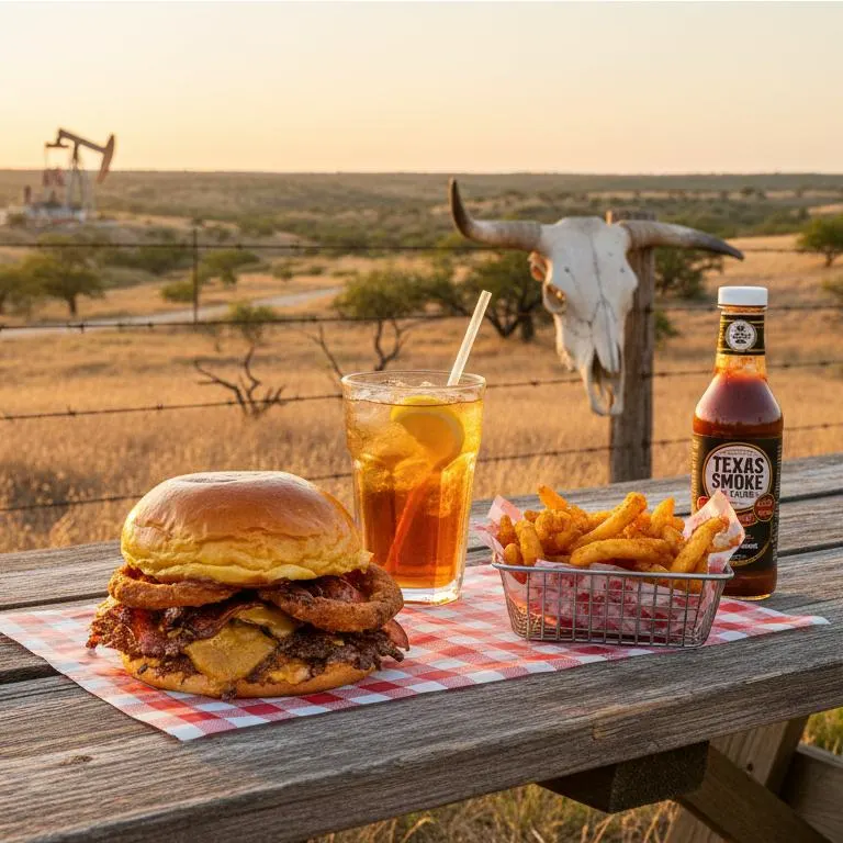 BCBEXAS con bacon, aros de cebolla y barbacoa ahumada
